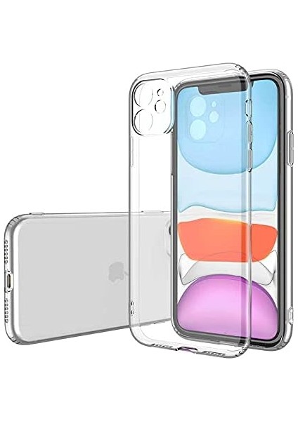 iPhone 12 Mini Uyumlu Kamera Korumalı Darbe Önleyici Ultra Slim Tpu Şeffaf Silikon Kılıf (Şeffaf, iPhone 12 Mini)
