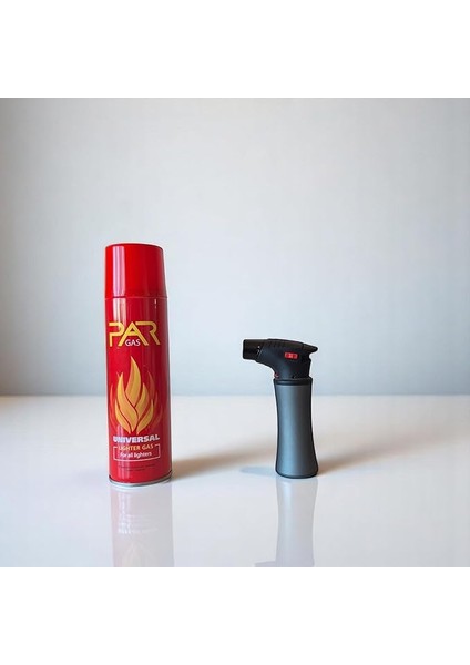 Jet Flame Lighter KDR2044 ve Pargas Ekstra Saflaştırılmış Bütan Çakmak Gazı Çoklu Nozullu 270ML