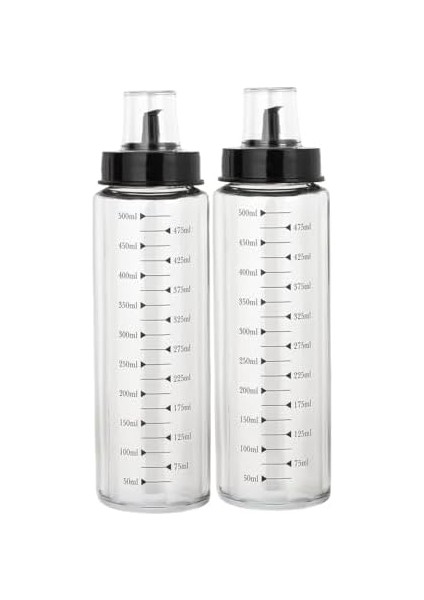4328 2li Kapaklı Ölçekli Cam Yağlık Sirkelik Yağdanlık 500ML modelleri