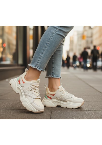 Kalın Tabanlı Kadın Günlük Giyim Sneaker Ayakkabı