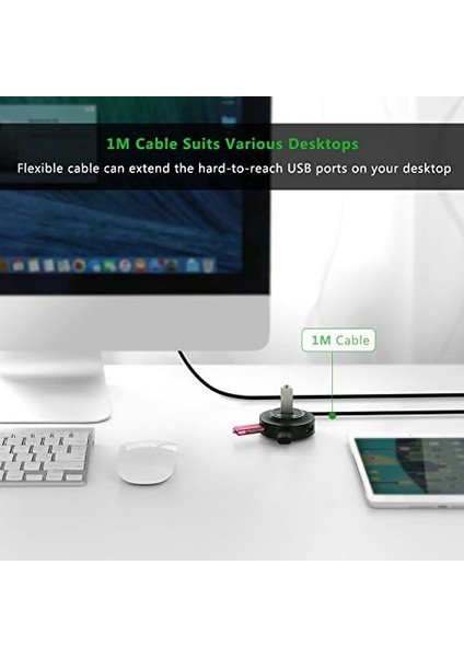 USB 2.0 4 Portlu Hub Çoklayıcı, Siyah fiyatları