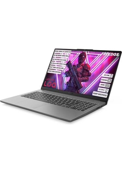 Loq Intel Core I7 12650HX 16GB 512GB SSD RTX4050 Freedos 15.6" Fhd Taşınabilir Bilgisayar 83LK002VTR modelleri
