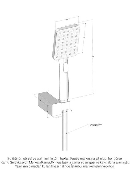 Mafsallı El Duş Takımı 3 Fonksiyonlu KMS122 (Siyah) modelleri