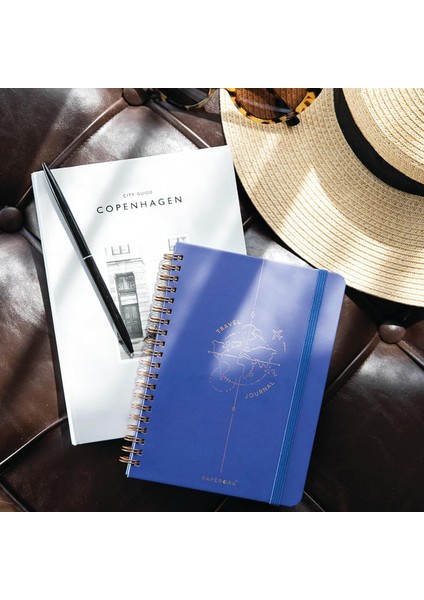 12,5 x 18 cm Spiralli Sert Kapak Seyahat Defteri - Lacivert