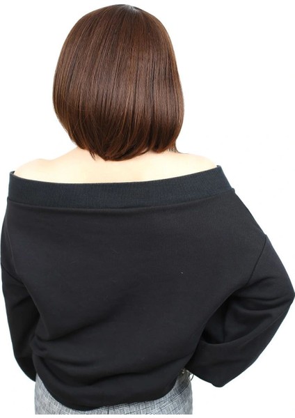 Kahkülsüz Düz Kısa Fiber Sentetik Peruk - Kahve Karamel fırsatları