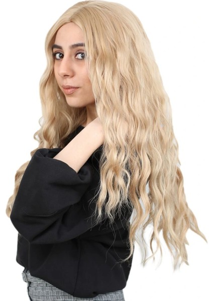 Su Dalgası Uzun Perçemsiz Fiber Sentetik Peruk - Balköpüğü modelleri