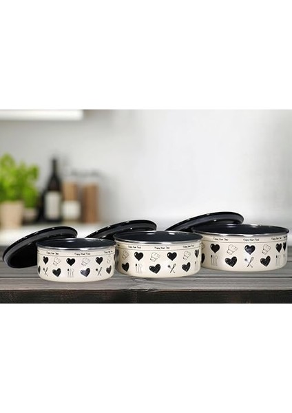 Enjoy Siyah Üçlü Saklama Seti modelleri