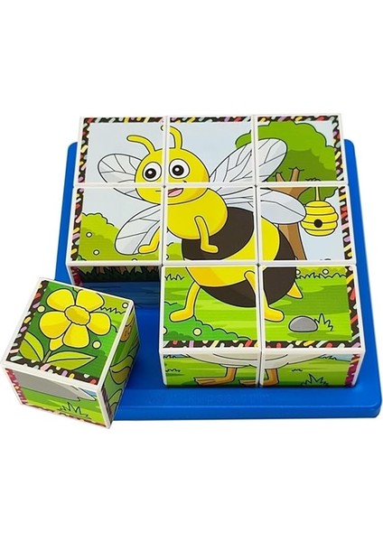Uçan Hayvanlar 3D Puzzle - 9 Küp 6 Yapboz