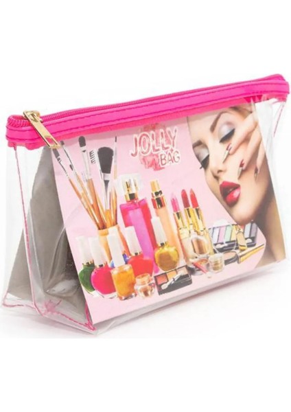 Jolly Tekli Orta Boy Şeffaf Makyaj Çantası 25CMX12CMX8CM fırsatları