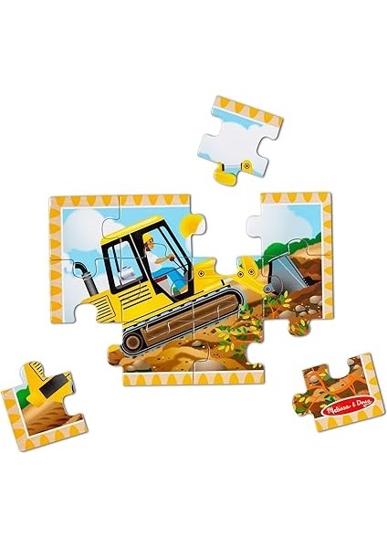 & Doug Ahşap 12X4 Yapboz Seti - Inşaat Araçları indirimleri