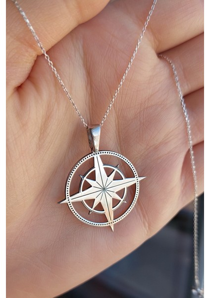 925 Ayar Gümüş Kuzey Yıldızı Kolye