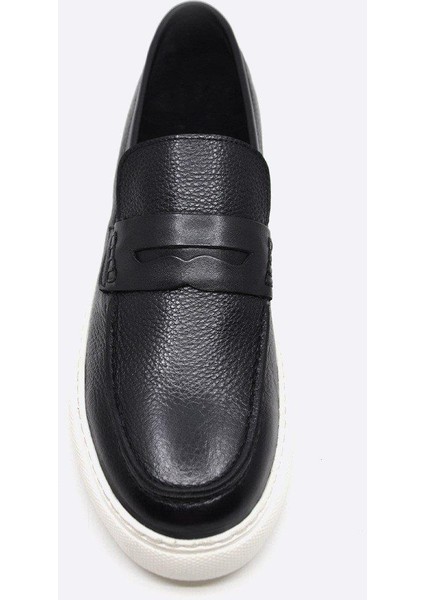 Hakiki Deri Siyah Erkek Günlük Ayakkabı 9808 100