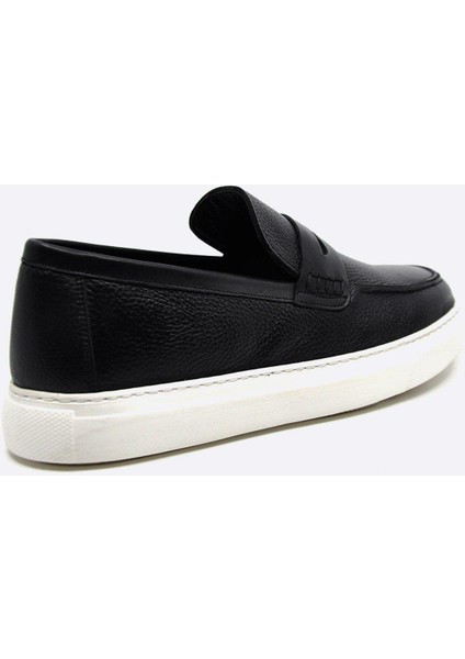 Hakiki Deri Siyah Erkek Günlük Ayakkabı 9808 100