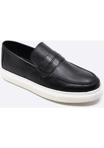 Hakiki Deri Siyah Erkek Günlük Ayakkabı 9808 100