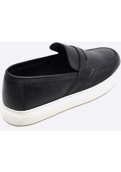 Hakiki Deri Siyah Erkek Günlük Ayakkabı 9808 100