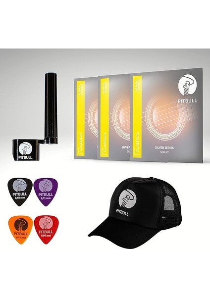 Klasik Gitar Teli Silver Seri Normal Tansiyon Set Scg Nt - 3'lü Set(3 Adet Scg Nt + Şapka + Tel Sihirbazı + Pena Hediyeli)
