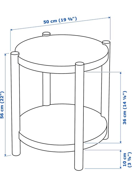 Lısterby Yan Sehpa Koyu Kahve 50 cm fiyatları