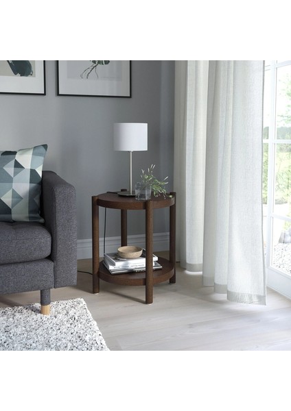 Lısterby Yan Sehpa Koyu Kahve 50 cm modelleri