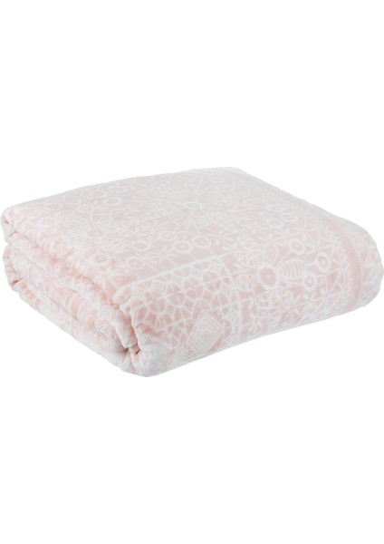 Fabian Geometrik DESENLI%100 Battaniye, Pembe, Çift Kişilik