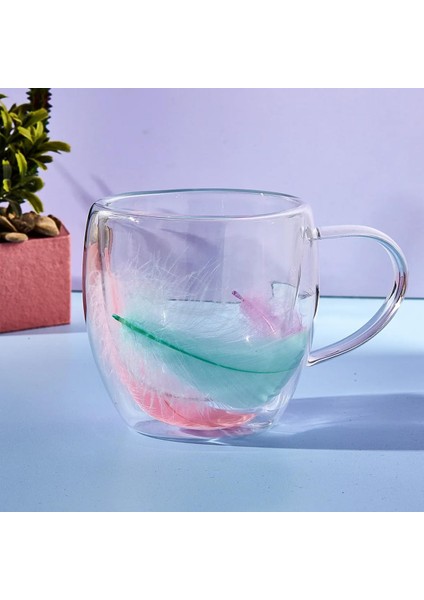 Feather Çift Cidarlı Kupa 250 ml