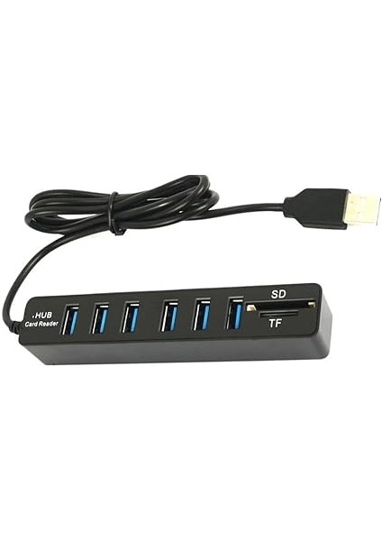 9146 USB Hub 6 Port Microsd Tf Sd Kart Okuyucu 1 Metre USB Çoklayıcı 1 Adet Micrsd (Tf) 1 Adet Sd Veri Hızı 480MBPS'YE Kadar *dizüstü-Masaüstü Bilgisayar Portlarını Kolayca Çoklar fiyatları