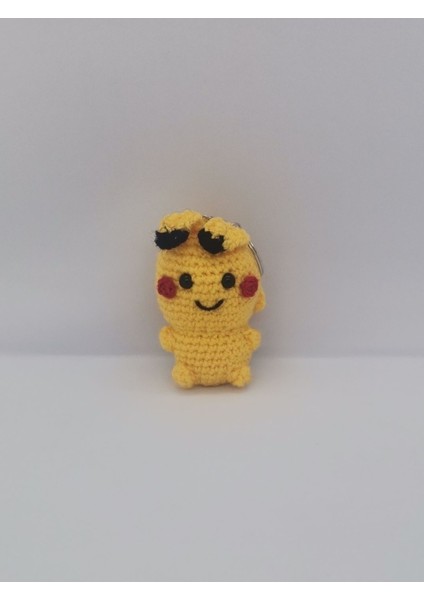 Amigurumi Sevimli Pikachu Anahtarlık & Çanta Süsü El Yapımı Organik