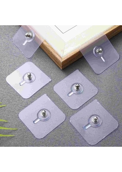 Yapışkanlı Vida Şeffaf Duvara Monte Vida Kancaları, Iz Bırakmayan Asma Çivi Kancaları Tutucular Vidalar, Banyo Mutfak Oturma Odası Için Dekoratif Tablolar Asmak Için Şeffaf Vida Duvar Çivisi(4 Adet)