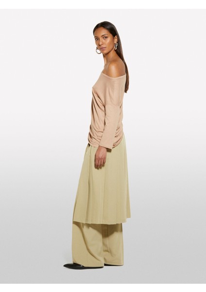 Modal Karışımlı Kayık Yaka Regular Fit T-Shirt Kadın Sütlü Kahve T-Shirt - 325P3QU4L12EE indirimleri