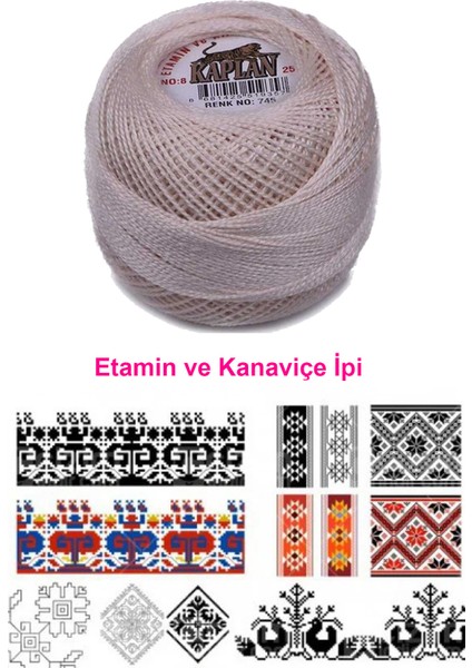 Kaplan Etamin ve Kanaviçe Ipi 8 No Kod/renk: 745 - Royaleks fiyatları