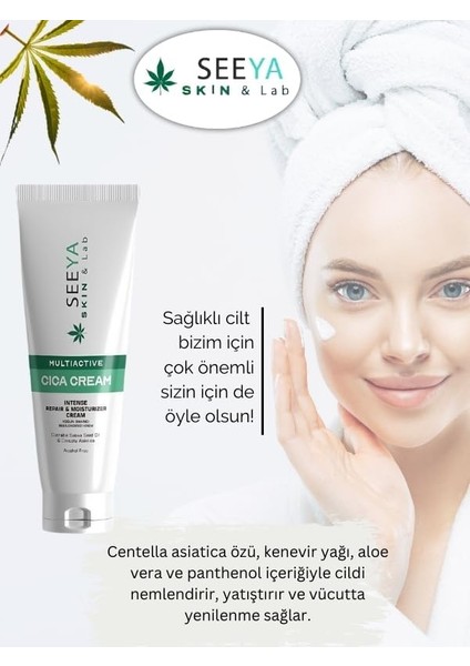 Seeya Yoğun Onarıcı Yenileyici ve Nemlendirici Cica Cream 50 Ml- Yaşlanma Karşıtı & Ton Eşitleyici Etkili