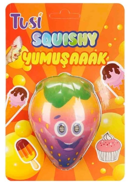 Tusi Squishy Çilek: Yumuşacık Slow Rising Meyve Oyuncak! Stres Atan Figür