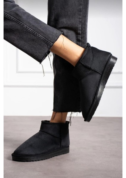 Kadın Mini Süet Içi Tüylü Yüksek Ince Taban Kışlık Bot & Bootie