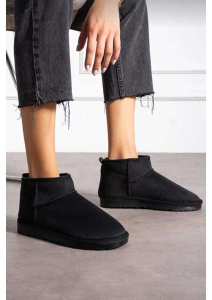 Kadın Mini Süet Içi Tüylü Yüksek Ince Taban Kışlık Bot & Bootie modelleri