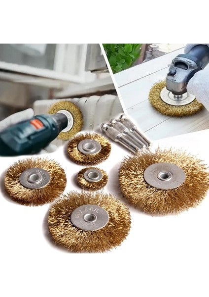 Tel Matkap Hobi Fırça 5+3 Pim 8 Parça Set Tel Fırça Seti Matkap Ucu Tel Fırça Pas Kir Boya Temizleme indirimleri