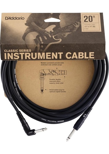 Waves Pw-Cgtra-20 Classic Series Instrumentenkabel 6,1m (20 Fuß) Schwarz
