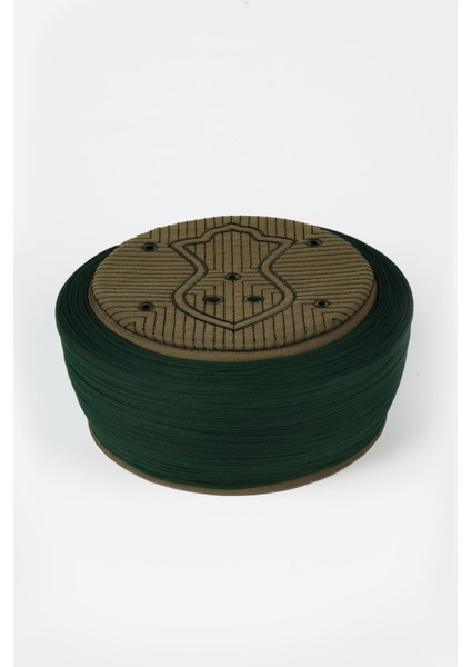 Namaz Sarığı - Yeşil Kumaş - Yeşil Takke - Düz Sarım - Nâli Şerif - 7 Metre