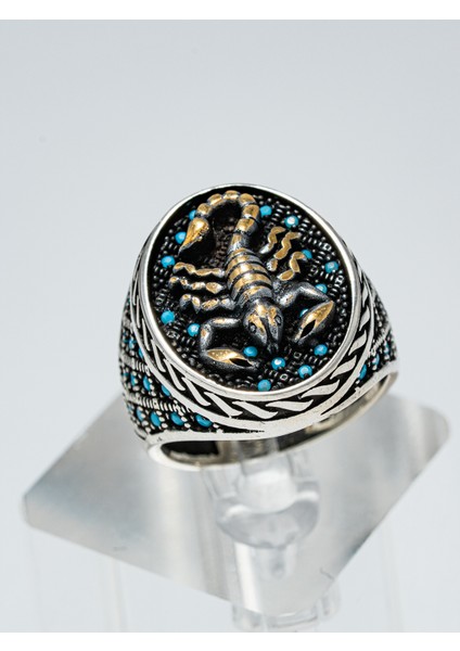 Özel Tasarım 925 Ayar Gümüş Akrep Motifli Erkek Yüzük – Asi ve Karizmatik Stil