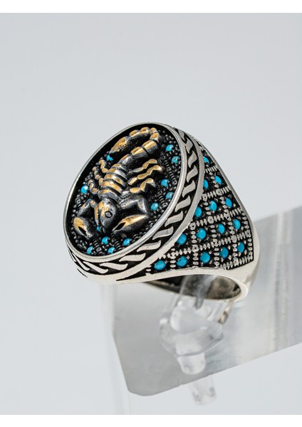 Özel Tasarım 925 Ayar Gümüş Akrep Motifli Erkek Yüzük – Asi ve Karizmatik Stil
