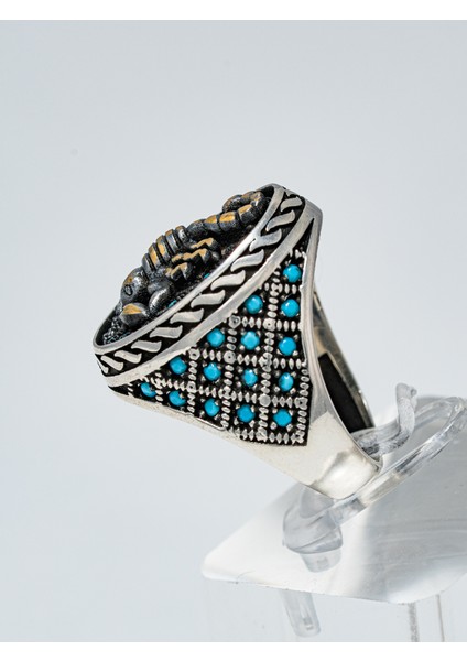 Özel Tasarım 925 Ayar Gümüş Akrep Motifli Erkek Yüzük – Asi ve Karizmatik Stil