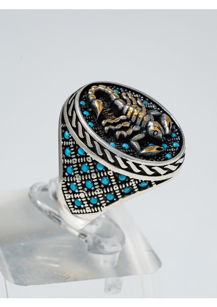 Özel Tasarım 925 Ayar Gümüş Akrep Motifli Erkek Yüzük – Asi ve Karizmatik Stil