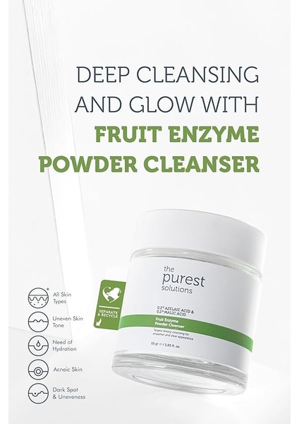 Purest Solutions Refill Ekolojik Yedek Paket Azelaik Asit ve Malik Asit Enzim Toz Temizleyici indirimleri