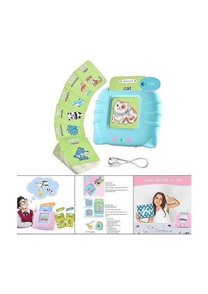 Ingilizce Erken Eğitim Kartı 224 Adet Flash Sesli Konuşan Kartlar Pembe fiyatları