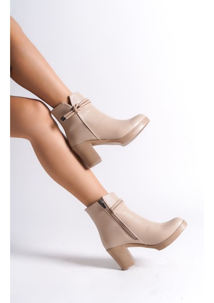 July Fermuarlı Ortopedik Taban Topuklu Kadın Bot Ctt - Ten fiyatları