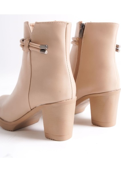 July Fermuarlı Ortopedik Taban Topuklu Kadın Bot Ctt - Ten fırsatları