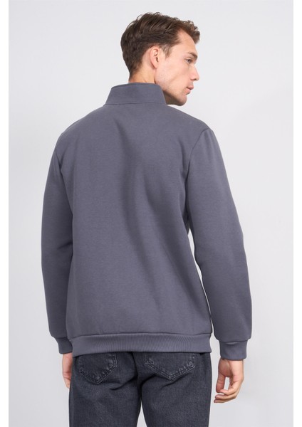 Çetinkaya Mentality 3907 3 Ip Dik Yaka Düz Koyu Gri Sweatshirt fırsatları