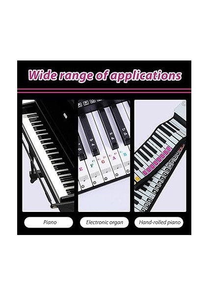 Piyano Klavye Çıkartması, Piyano Klavyesi, Çıkartma, Piyano Notaları, Çıkartma, Çıkarılabilir, 88/61/54/49 Tuşlu, Klavye, Yeni Başlayanlar Için, Renkli Notalar, Çıkartma, Piyano Tuşları Çıkartma modelleri