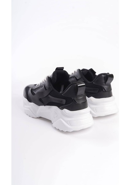 Tokyo Bağcıklı Ortopedik Taban Triko Detaylı Kadın Spor Ayakkabı Tbt - Siyah fırsatları