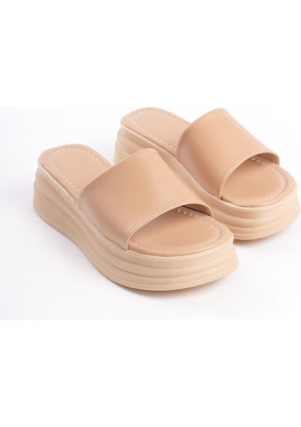 Alıce Düz Topuklu Kalın ve Ortopedik Taban Kadın Terlik Ctt - Ten modelleri