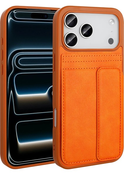 Apple iPhone 17 Pro Kılıf Pu Deri Kartlıklı Redclick Sevilla Kapak