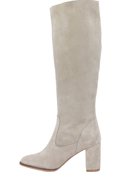 Hobby 26081S Hakiki Süet Deri Kadın Topuklu Çizme fırsatları